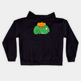 Little Pumpkin and Chameleon Kids Hoodie